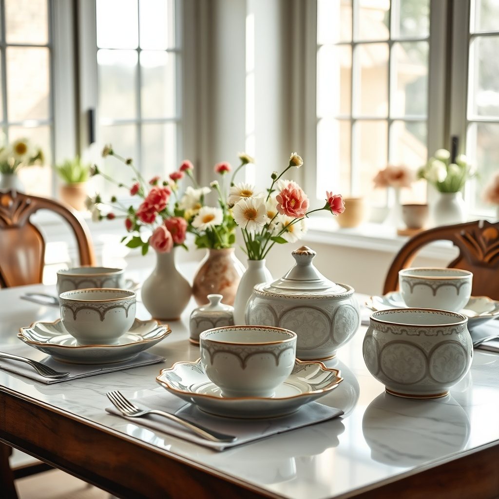 Elegant ceramic dinnerware set