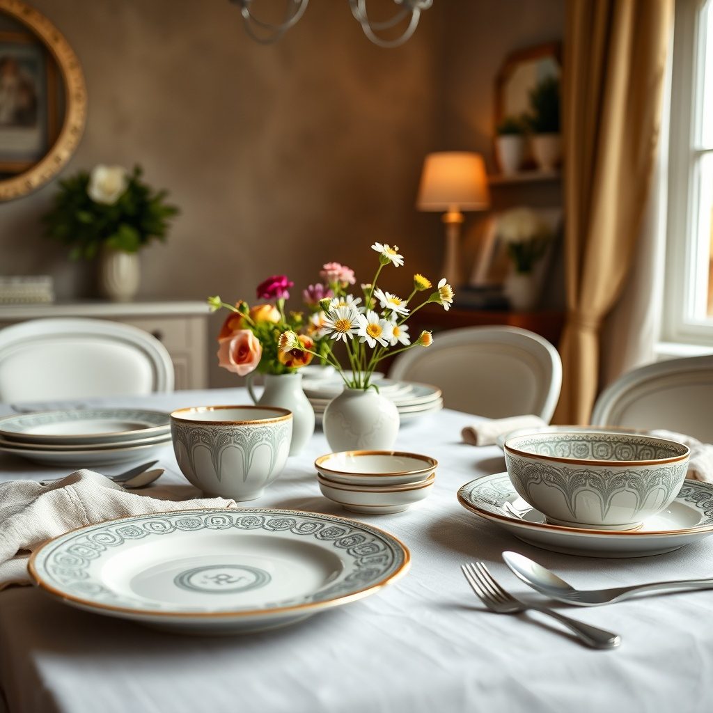 Elegant ceramic dinnerware